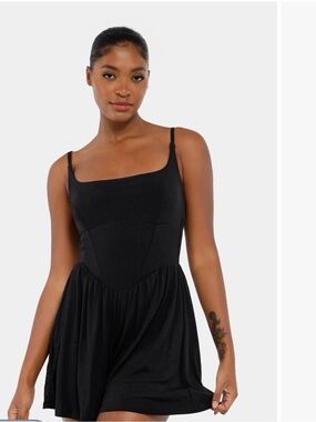 Black Sleeveless Fit-and-Flare Mini jumper